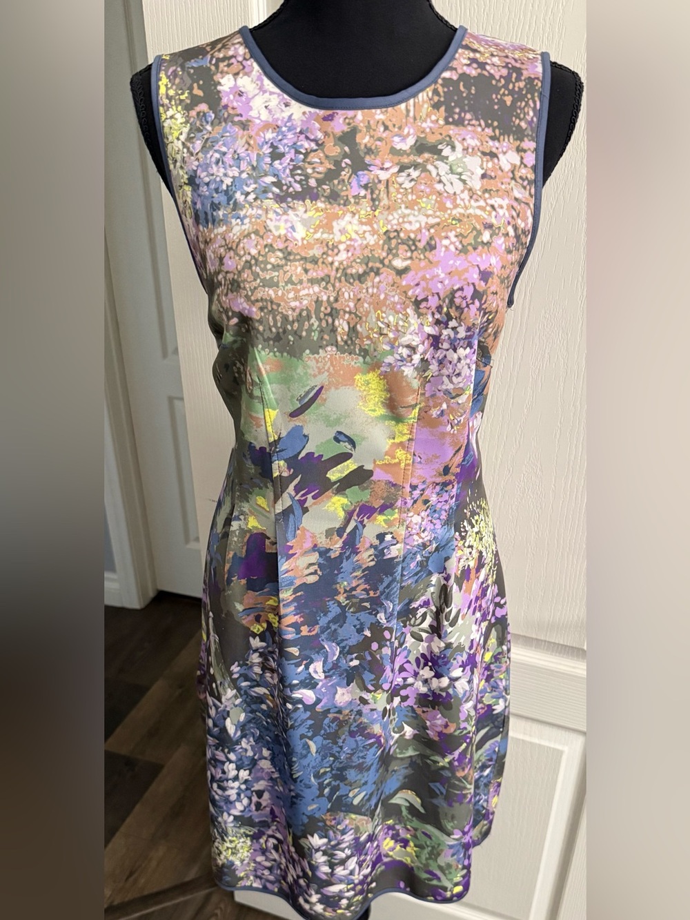 White House Black Market Floral Multicolor Sleeveless Dress Size 6